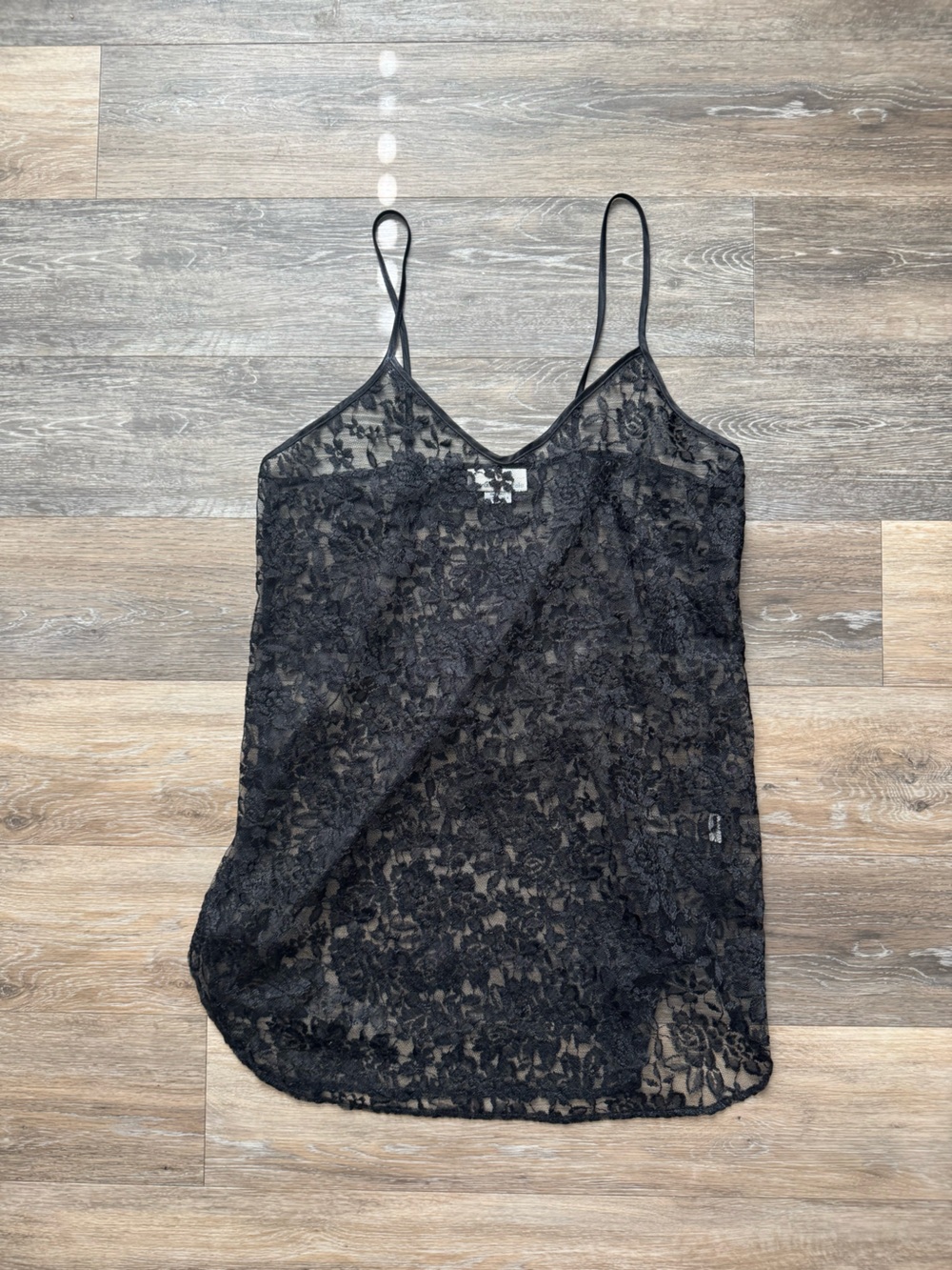 Alexandra Nicole Sheer Lace Slip Dress - Black sz L